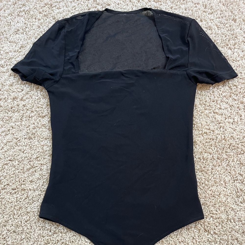 Mesh shoulder body suit